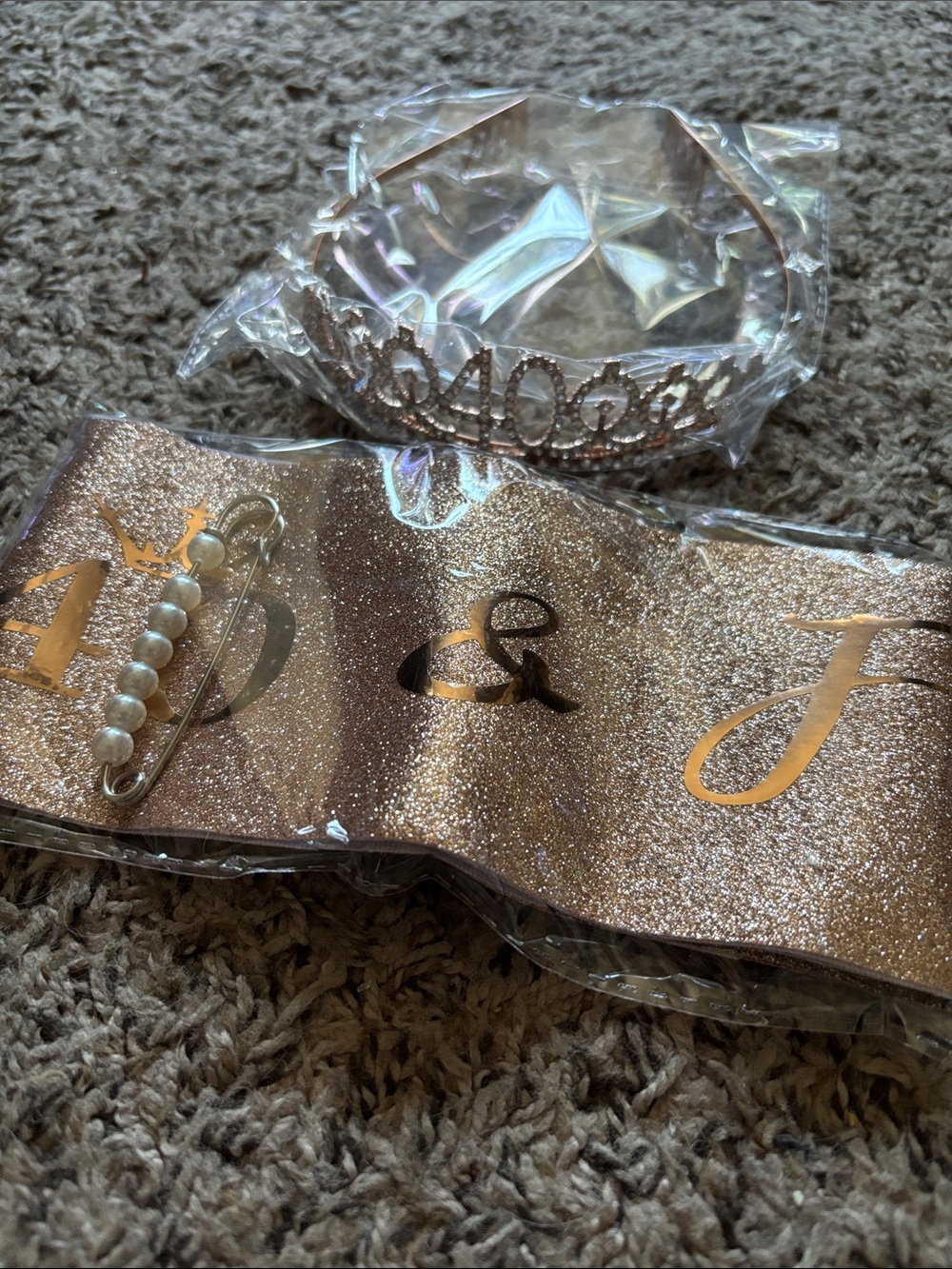 40 and Fabulous - 40th Birthday Crown and Sash - Rose Gold